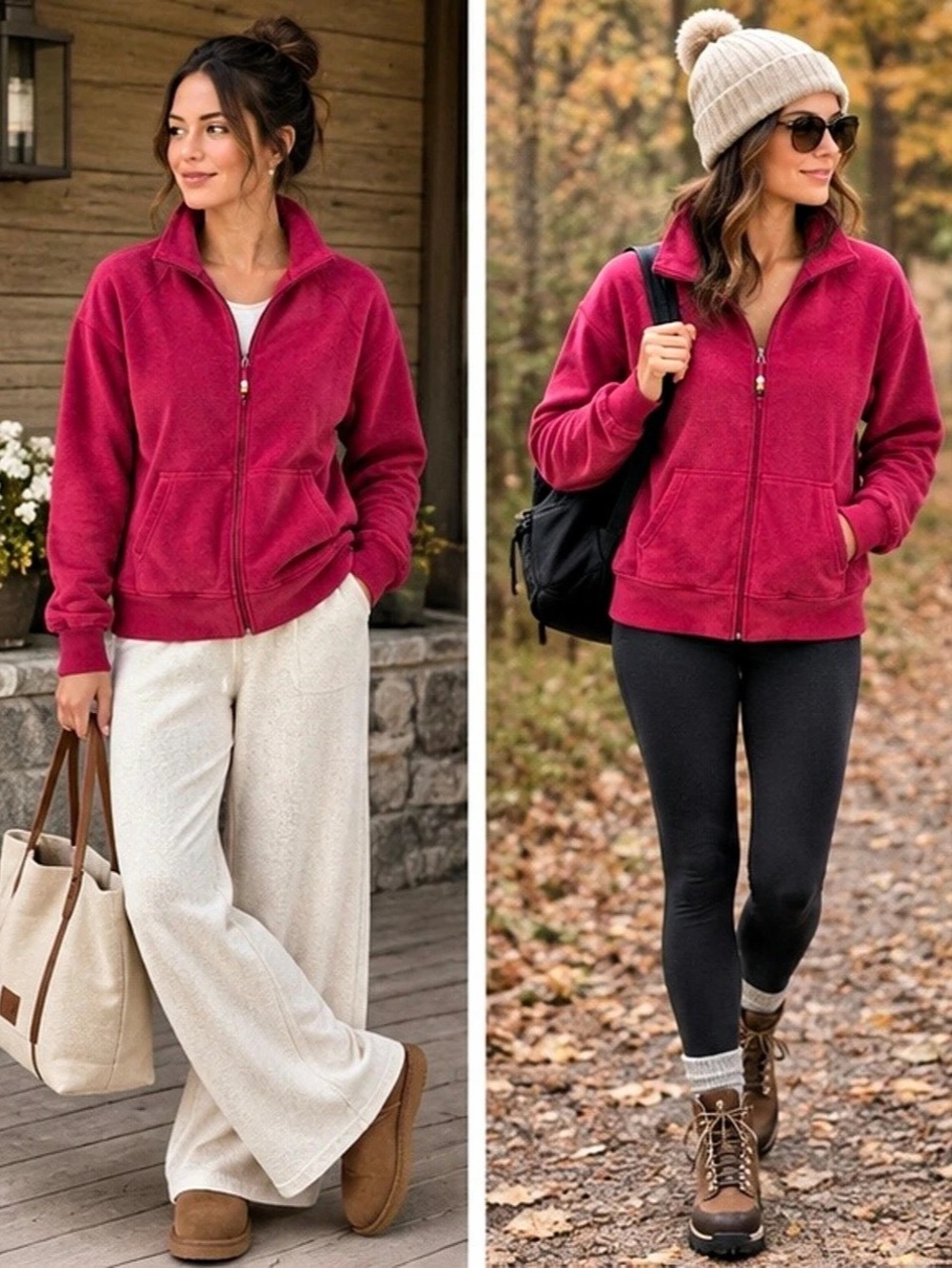 Roots 73 Athletics Fleece Zip Jacket in Burgundy Size Medium